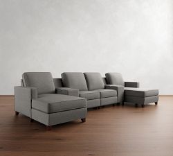 Cameron Square Arm Power Reclining Double Chaise Sectional (129"&ndash;158")