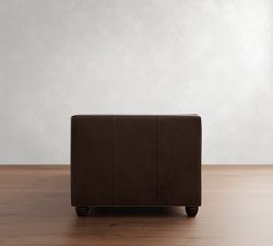 Chesterfield Square Arm Leather Sofa (73"&ndash;96")