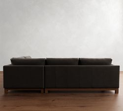 Jake Leather Brindle Wood Base Return Bumper Sectional (108"-112")