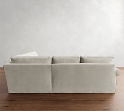 Pearce Roll Arm Slipcovered 3-Piece L-Shaped Wedge Sectional (122"&ndash;130")