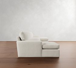 Pearce Square Arm Slipcovered Double Chaise Sectional (124"&ndash;175")