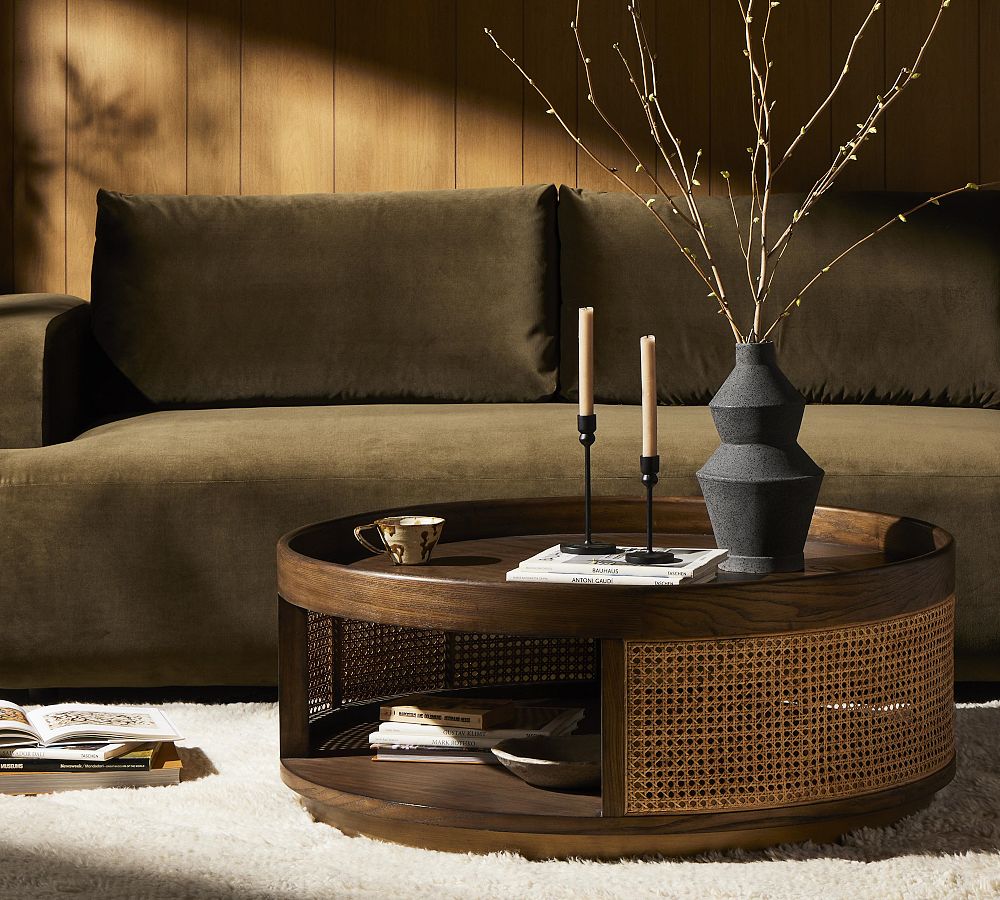 Bebe Round Cane Coffee Table (40") by Pottery Barn