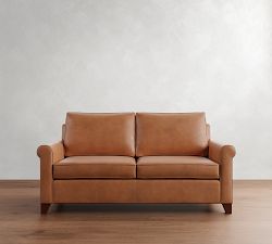 Cameron Roll Arm Leather Sofa (66"&ndash;100")