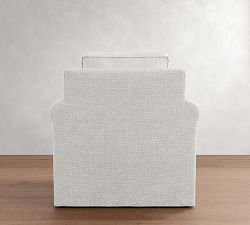 Cameron Roll Arm Slipcovered Swivel Chair