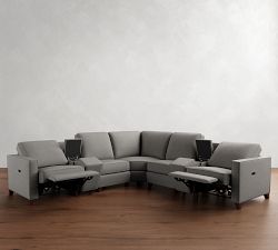 Cameron Square Arm Power Reclining L-Shaped Sectional (109"&ndash;123")