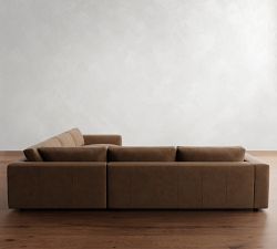 Carmel Lounge Leather 3-Piece L-Shaped Sectional (117")