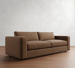Carmel Wide Arm Leather Sofa (62"&ndash;122")