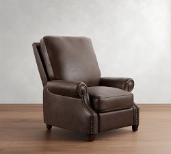 James Roll Arm Leather Recliner