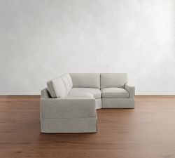 PB Comfort Square Arm Slipcovered 3-Piece Wedge Sectional (115")