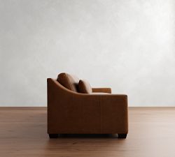 York Deep Slope Arm Leather Sofa (60"&ndash;95")