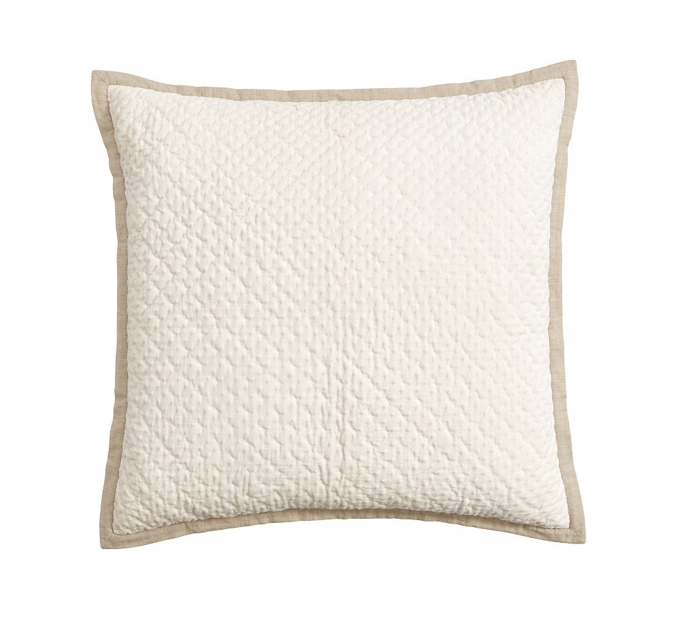 Cross Stitch Velvet Quilt - Ivory, Euro