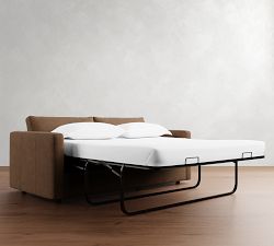 Carmel Slim Arm Leather Sleeper Sofa (80")