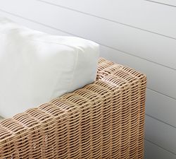 Huntington Wicker Square Arm Outdoor Lounge Chair