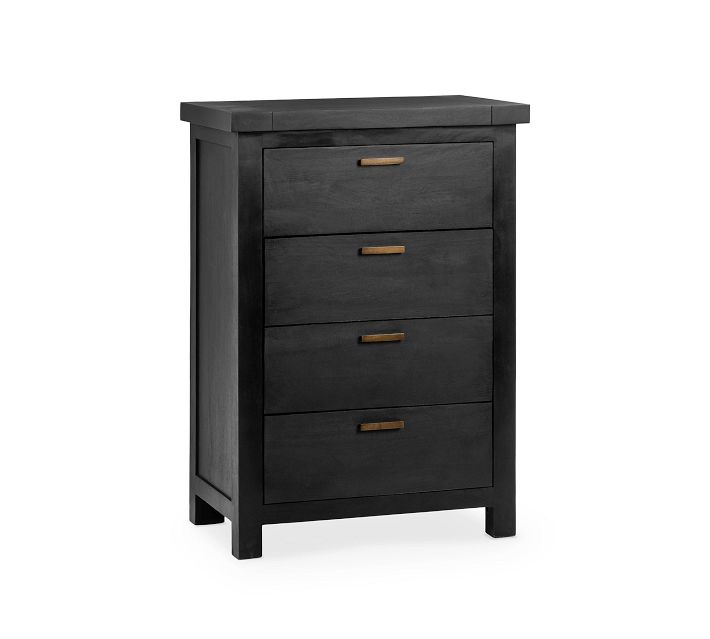 Reed Tallboy 4-Drawer Dresser, Warm Black, 28.5