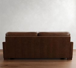 Turner Square Arm Leather Sleeper Sofa (58"&ndash;83")