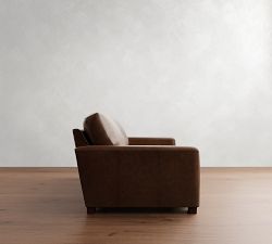 Turner Square Arm Leather Sleeper Sofa (58"&ndash;83")