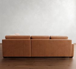 Big Sur Square Arm Deep Seat Leather 3-Piece Sectional (121")