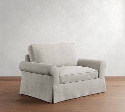 PB Comfort Roll Arm Slipcovered Twin Sleeper Sofa  (64")