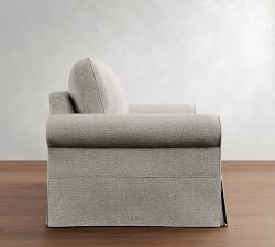 PB Comfort Roll Arm Slipcovered Twin Sleeper Sofa  (64")