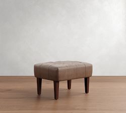 Champlain Tufted Wingback Leather Ottoman