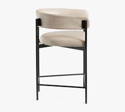 Maison Barrel Back Leather Stool
