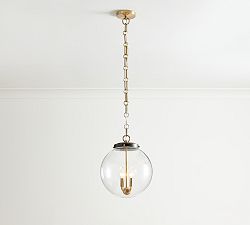Open Box: Anthony Recycled Glass Globe Pendant, Small (14" Diam.) - Bronze, Brass
