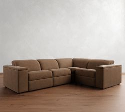 Ultra Lounge Square Arm Leather Reclining 4-Piece Sectional (117")