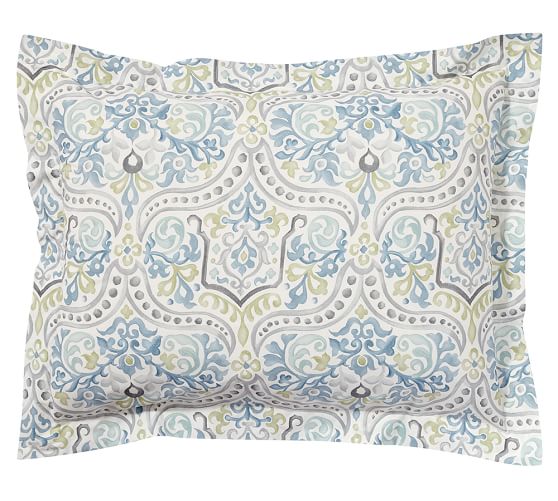 Jessie Scroll Organic Percale Sham