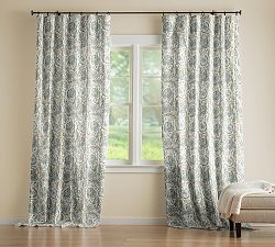 Open Box: Haylie Print Linen Cotton Rod Pocket Curtain