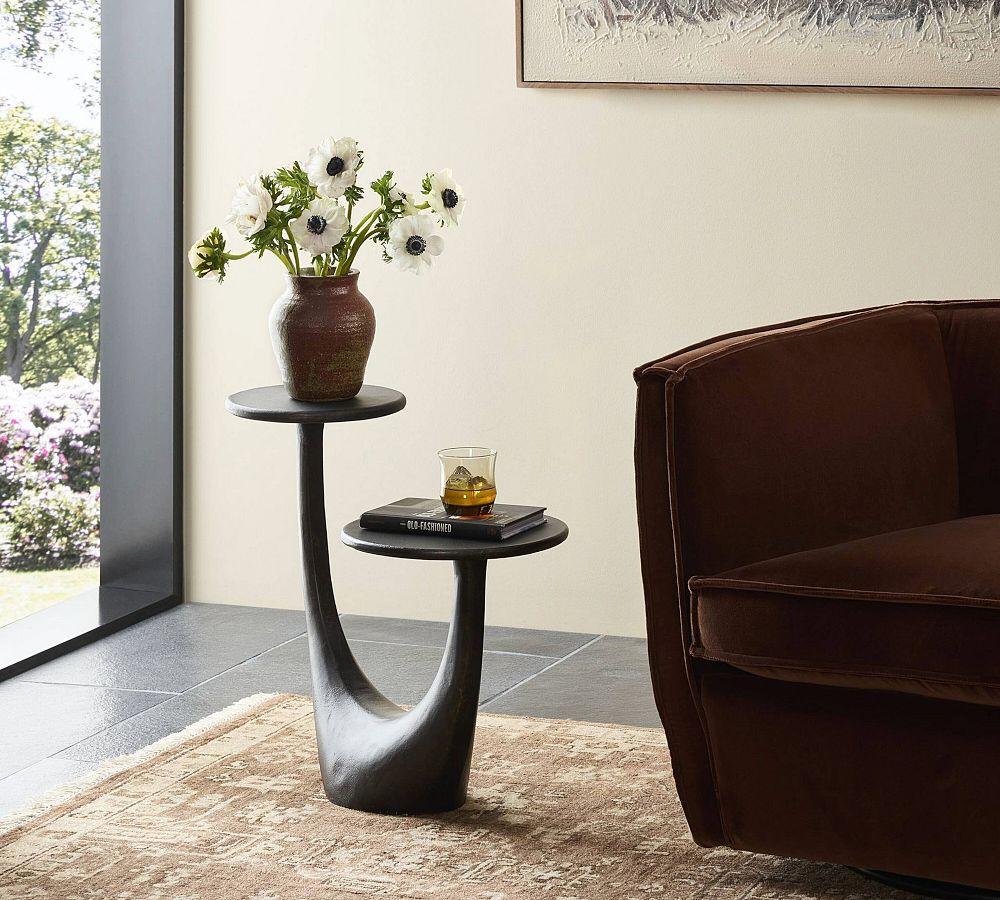 Mazen Round Aluminum End Table (25") by Pottery Barn