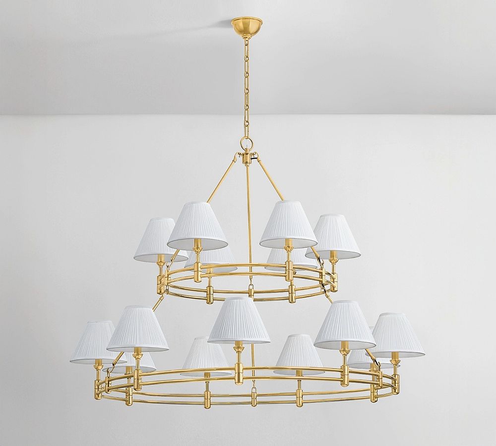 Jamey Two Tiered Shaded Round Chandelier (50") by Pottery Barn