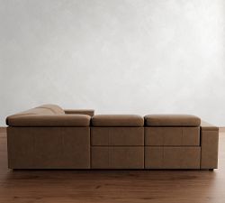 Ultra Lounge Square Arm Leather Reclining 5-Piece Sectional (117")