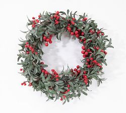 Faux Berry &amp; Leaf Wreath &amp; Garlands