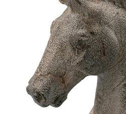 Handpainted Horse Statue on Stand