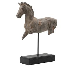 Handpainted Horse Statue on Stand