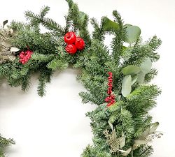 Handcrafted Fresh Evergreen and Red Berry Indoor/Outdoor Botanicals