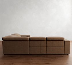 Ultra Lounge Square Arm Leather Reclining 4-Piece Sectional (117")