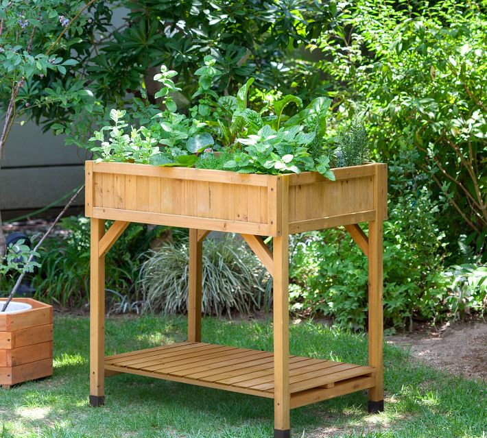 Cedar 8-Pocket Herb Garden Bed | Pottery Barn
