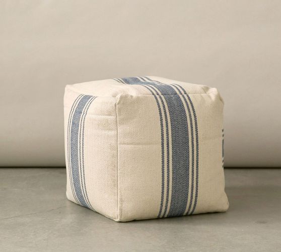 River Striped Pouf by Pottery Barn