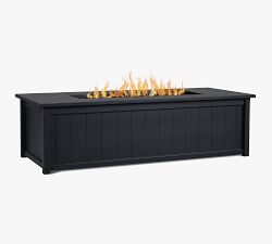 Kristin Metal Rectangular Propane Fire Pit Table with Lid Cover (70")