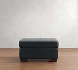 Open Box: York Upholstered Ottoman, High Performance Contract Grade Cushions - Performance Everydayvelvet,  Slate
