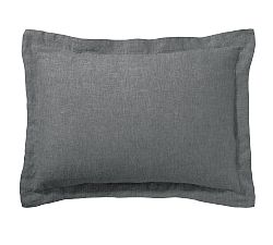 Open Box: Belgian Flax Linen Sham, Standard, Set of 2- Charcoal