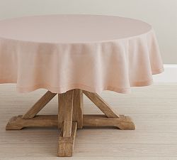 Open Box: Belgian Linen Round Tablecloth (70" Diam) - Soft Rose