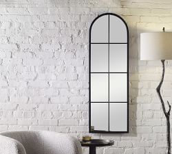 Eva Skinny Windowpane Arch Wall Mirror