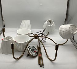 Open Box: Baylor Round Pleated Shade Chandelier (38") - Tumbled Brass