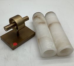 Open Box: Frances Alabaster Double Tube Sconce (22") - Tumbled Brass