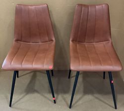 Open Box: Fresno Upholstered Dining Chair, Set of 2 - Brown