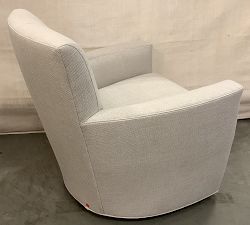 Open Box: Irving Square Arm Swivel Armchair without Nailheads (33") - Performance Chateau Basketweave Oatmeal