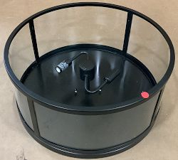 Open Box: Manor Glass &amp; Iron Round Flush Mount, Small (16") - Bronze