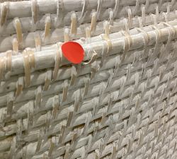Open Box: Tava Handwoven Rattan Divided Hamper - White